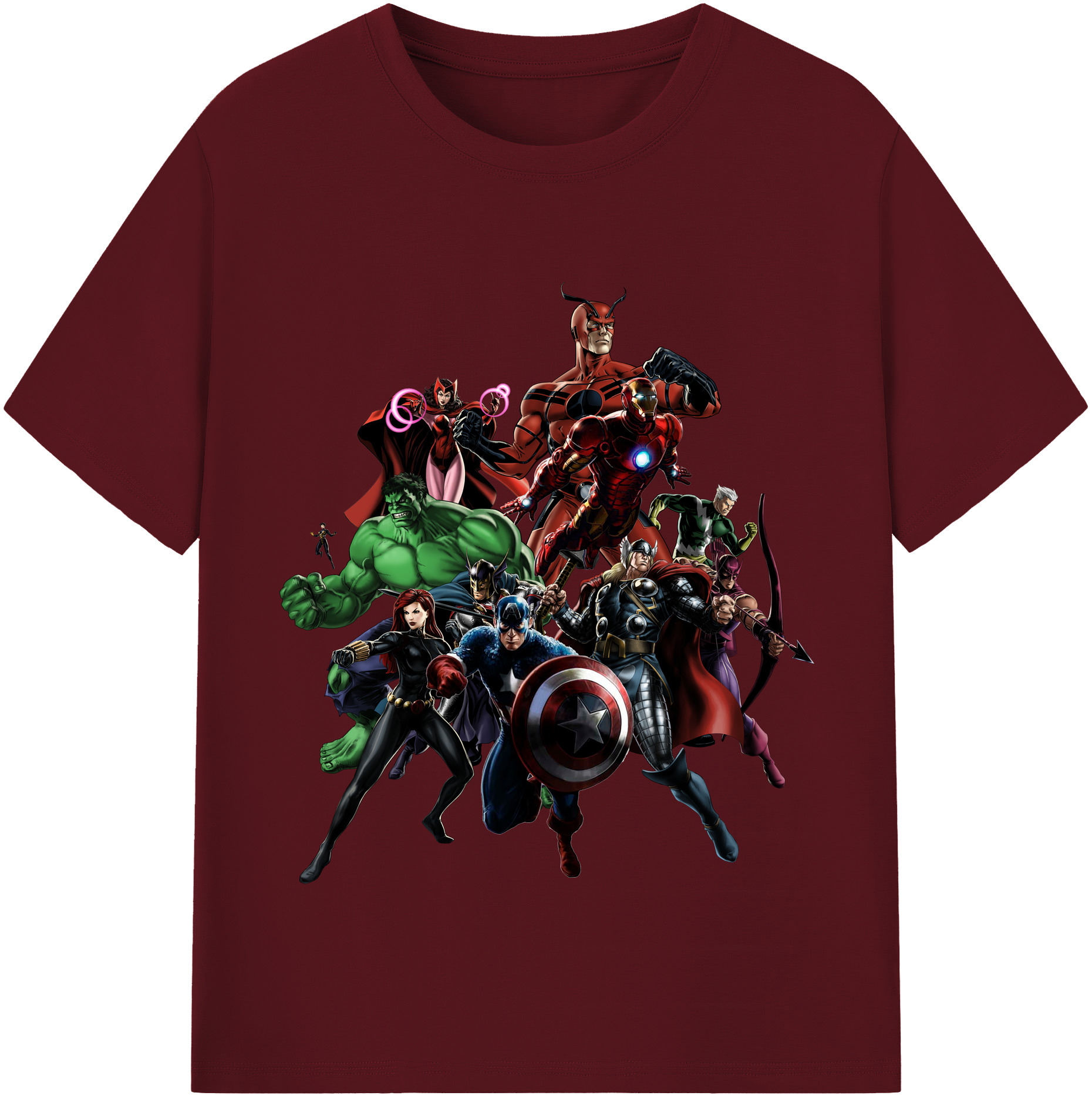 （画像用） アベンジャーズ The Avengers 綿100％半袖Tシャツ（フロントプリント）